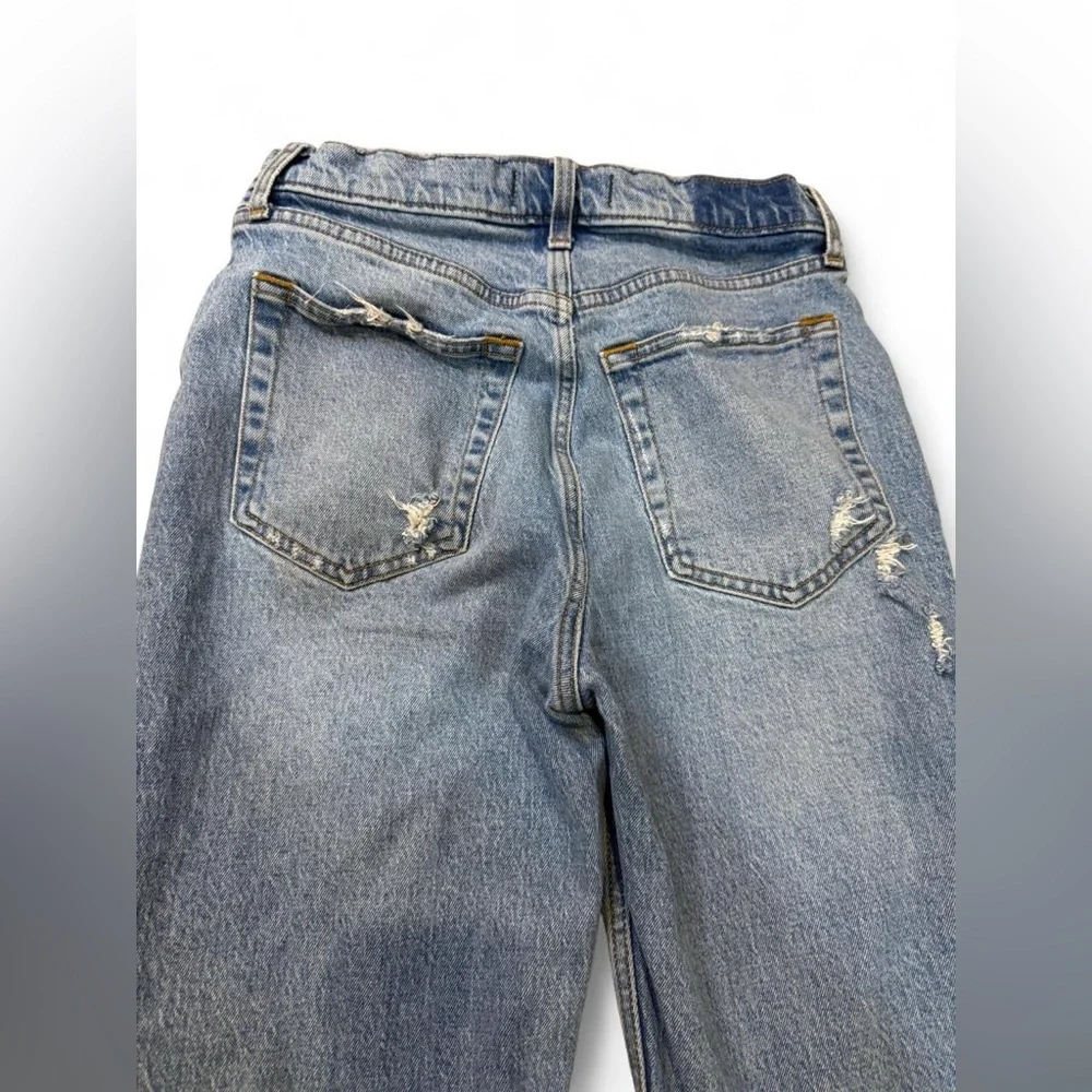 Abercrombie & Fitch The Dad High Rise Distressed Straight Leg Jeans 28/6R
